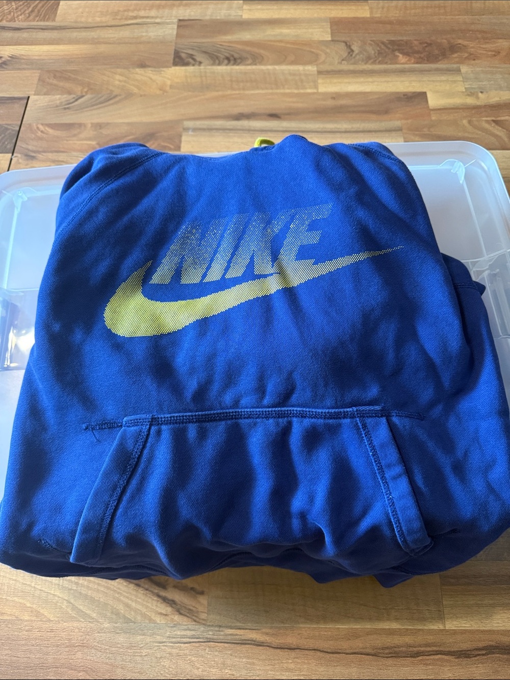 Nike Royal Blue Hoodie with Yellow Swoosh